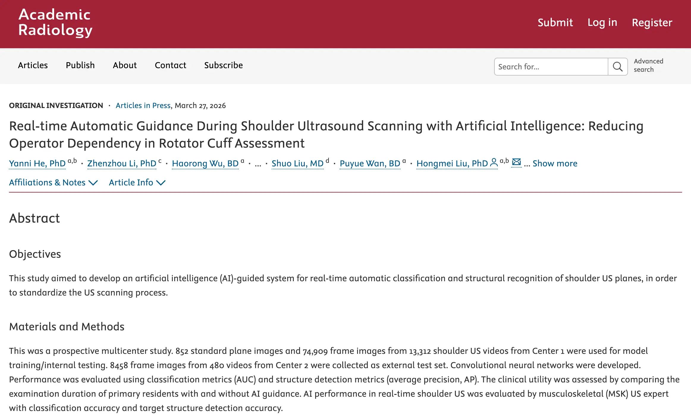 AI speeds shoulder ultrasound exams for trainees